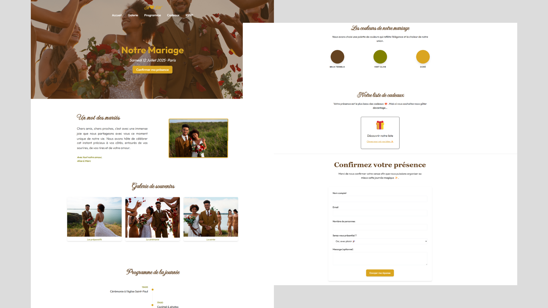 Aperçu — Template N°1 (Nuptial Press)